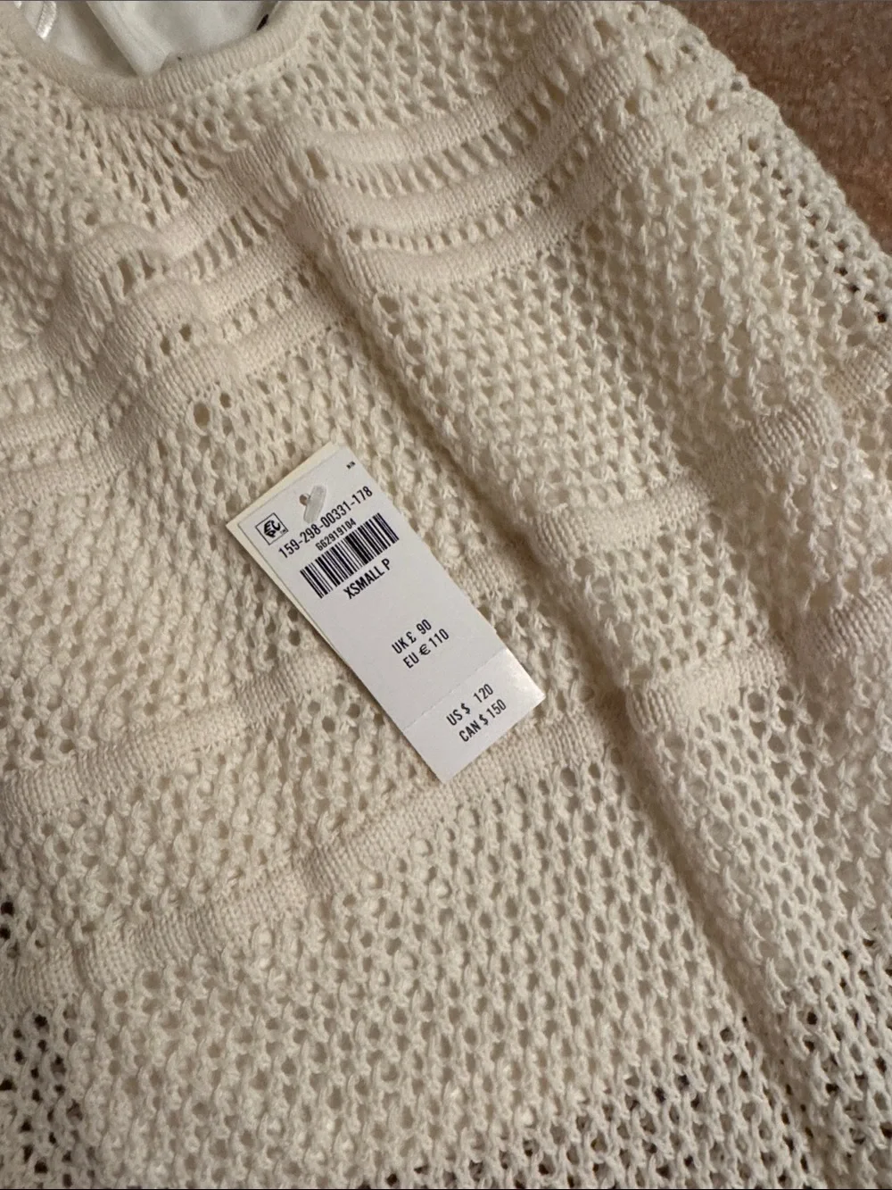 Abercrombie & Fitch Cream Halter Crochet Maxi Dress